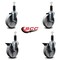 Service Caster 5'' Semi Steel Wheel Swivel 1-1/8'' Expanding Stem Caster Set 2 Brakes, 4PK SCC-EX20S515-SSR-2-PLB-2-118 - alternate 2